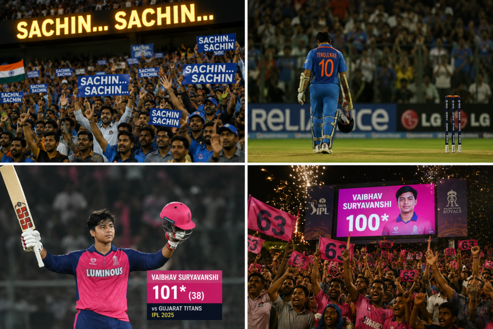 Cricket passion: Suryavanshi and Tendulkar unite