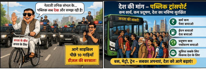 नेताओं की सवारी और जन परिवहन