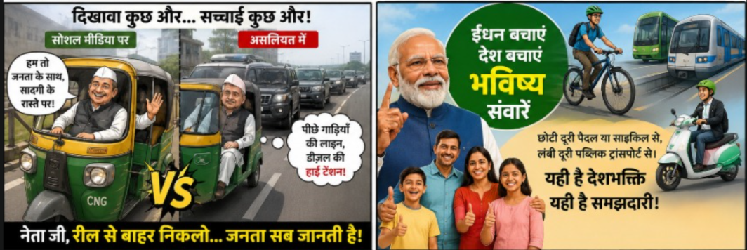 नेताओं की सवारी और जन परिवहन..