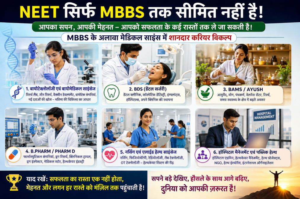 MBBS ही मंज़िल नहीं, मेडिकल साइंस में सफलता के अनेक सुनहरे रास्ते हैं